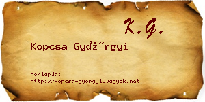 Kopcsa Györgyi névjegykártya